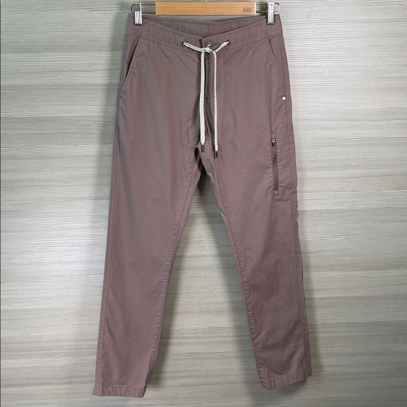 Vuori Pants - Vuori Cotton Ripstop Terracotta Pink Drawstring Pants